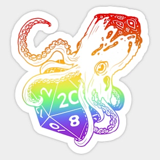 Fathomless D20: dnd 5e warlock dice Rainbow edition Sticker